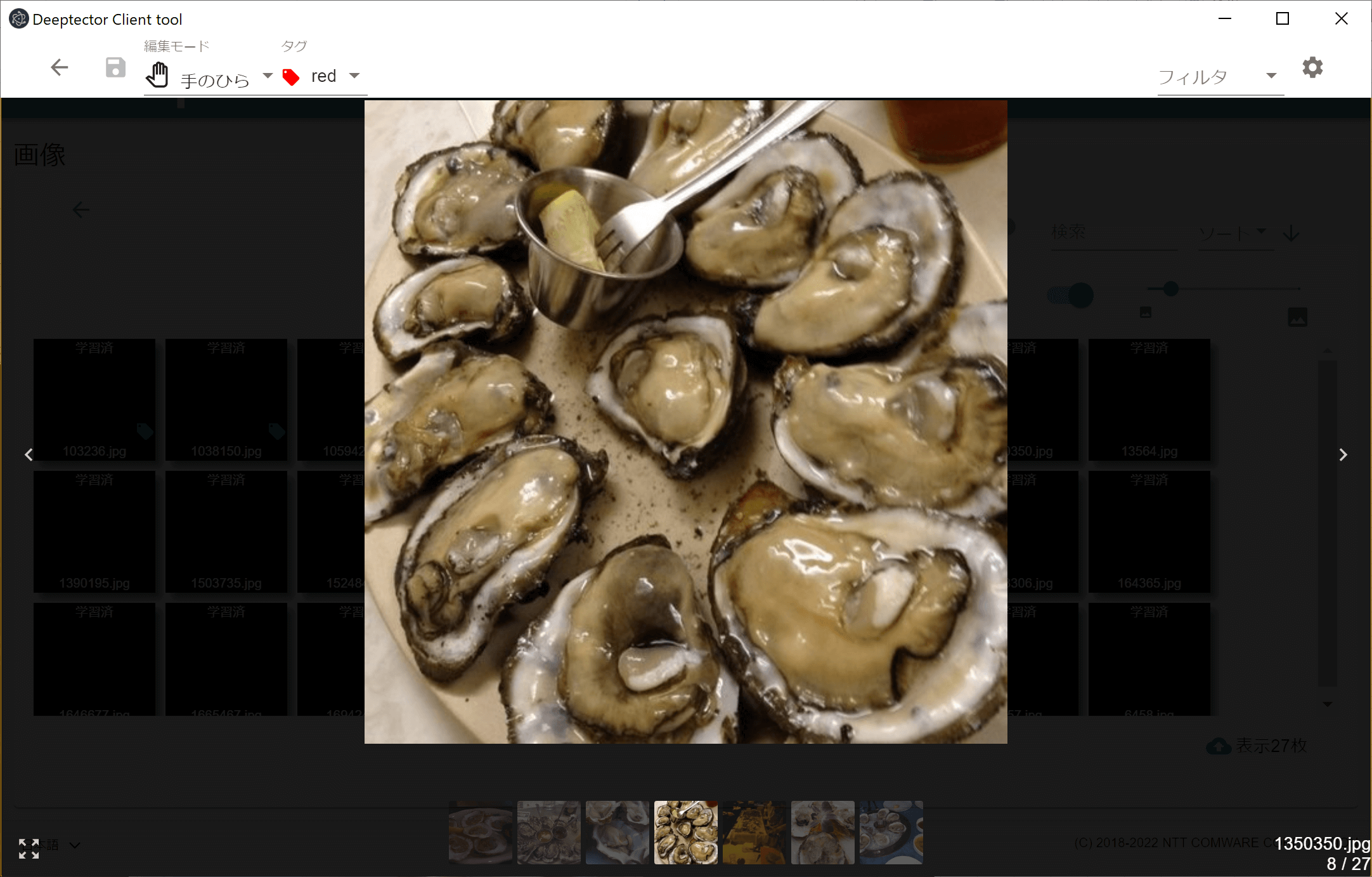 Deeptectorでタグ付けする前の様子