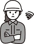 悩む作業員のイラスト